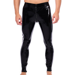 XRUB Latex Pantalon en latex Xrub avec Zip Avant/Arrière Noir-Blanc